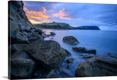 Australia, Tasmania, Wynyard, Fossil Bluff, Bass Strait, Bluff At Sunset