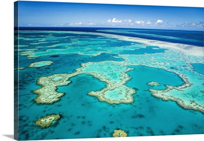 Australia,Great Barrier Reef Marine Park, Aerial view of coral formations at Hardys Reef