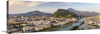 Austria, Salzburg, View of Salzach River