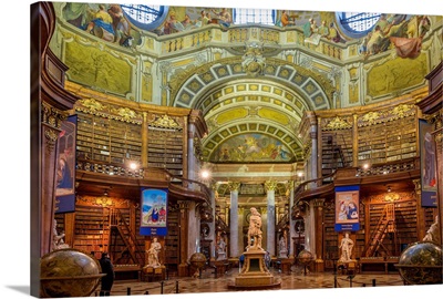 Austria, Vienna, National Bibliothek Prunksaal, National Library Great Hall, interior