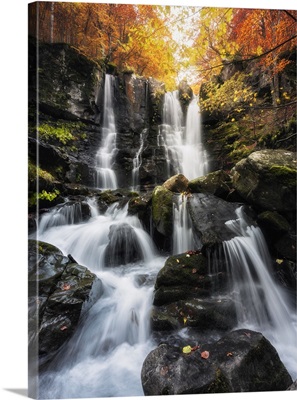 Autumn At Dardagna Waterfalls, Corno Alle Scale Regional Park, Italy