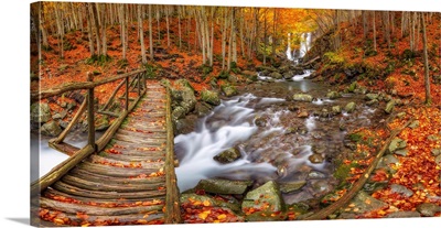 Autumn At Dardagna Waterfalls, Corno Alle Scale Regional Park, Italy, Europe