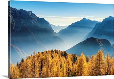 Autumn Mist In Julian Alps, Triglav National Park, Slovenia, Europe