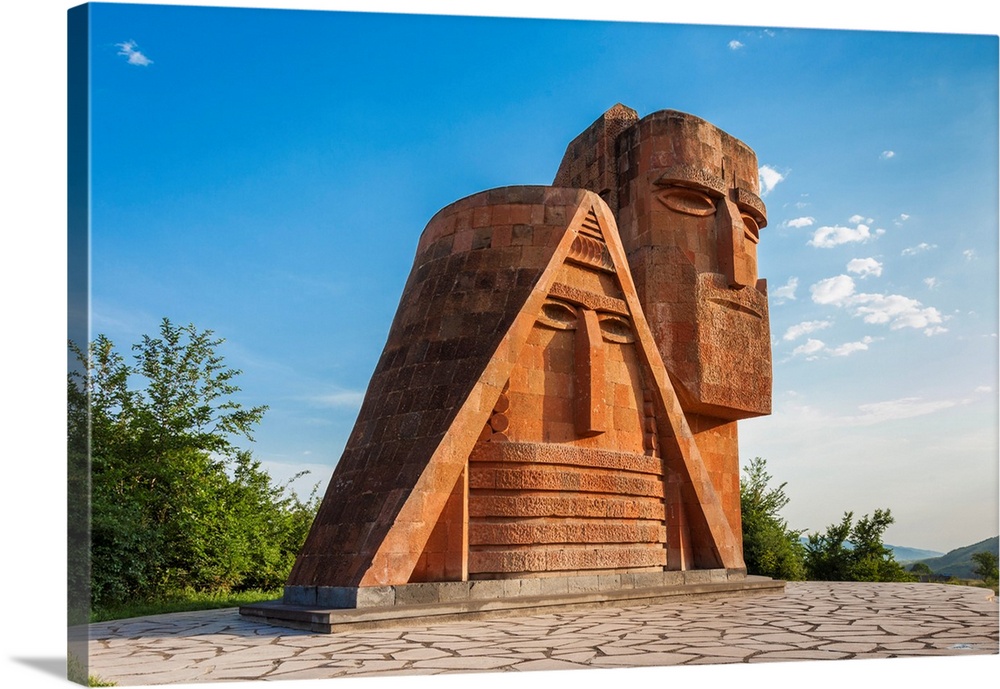 Azerbaijan, Nagorno Karabakh Republic (Armenian autonomus region), Stepanakert, Papik-Titik, We are the Mountains, monument.