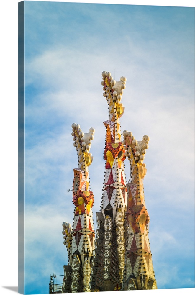 Barcelona, Catalonia, Spain, Southern Europe. Architectural details of the Antoni Gaudi's Sagrada Familia.