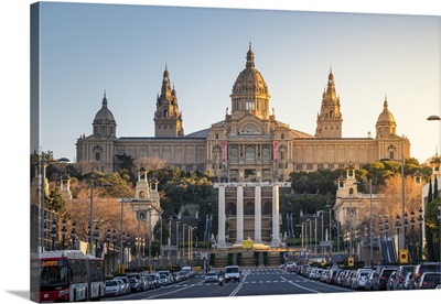 Barcelona, Catalonia, Spain. The National Palace at sunset
