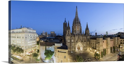 Barcelona, Catalonia, Spain, the old Cathedral of the Holy Cross and Saint Eulalia
