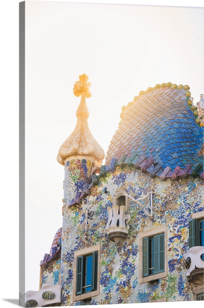 Barcelona, Catalonia, Spain, Southern Europe. The unique Antoni Gaudi's architecture of Casa Batllo.