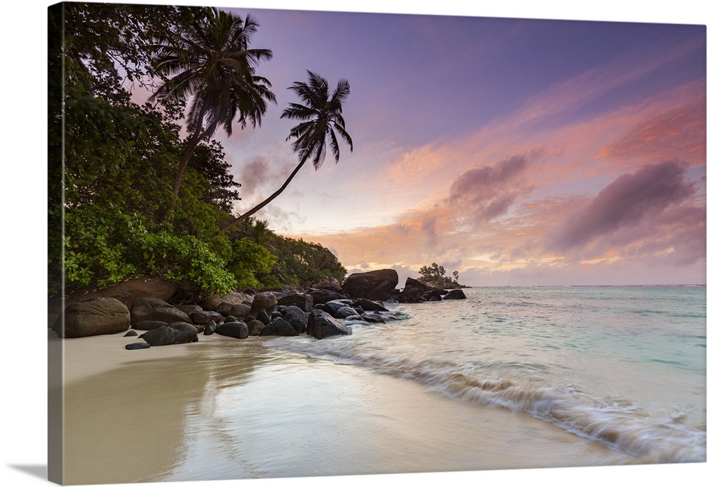 Beach at Sunrise, Mahe, Seychelles