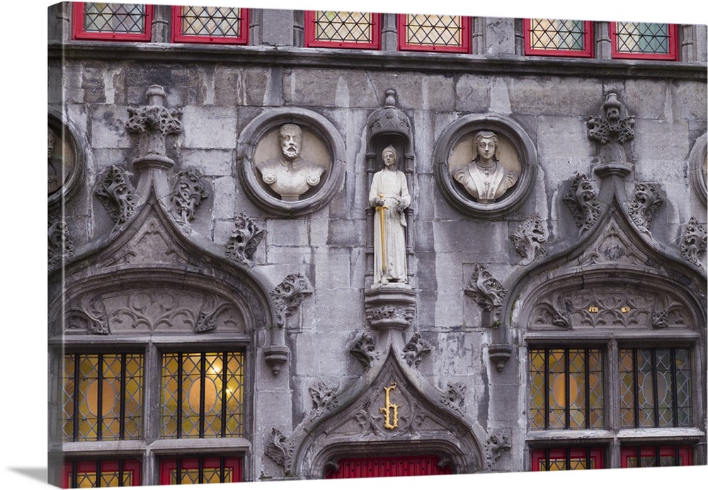 Belgium, Bruges, Bruges town hall, exterior.