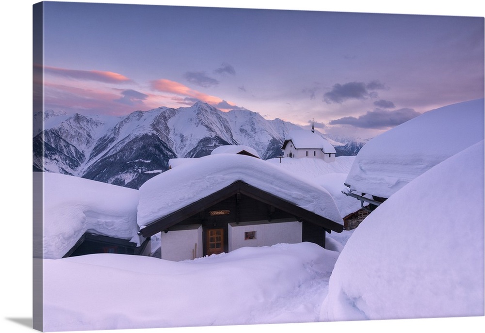 Bettmeralp at Sunset, canton Valais, Switzerland.