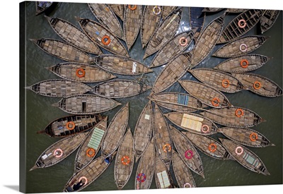 Boats Shape Like Petals Of A Flower, Dhaka, Bangladesh