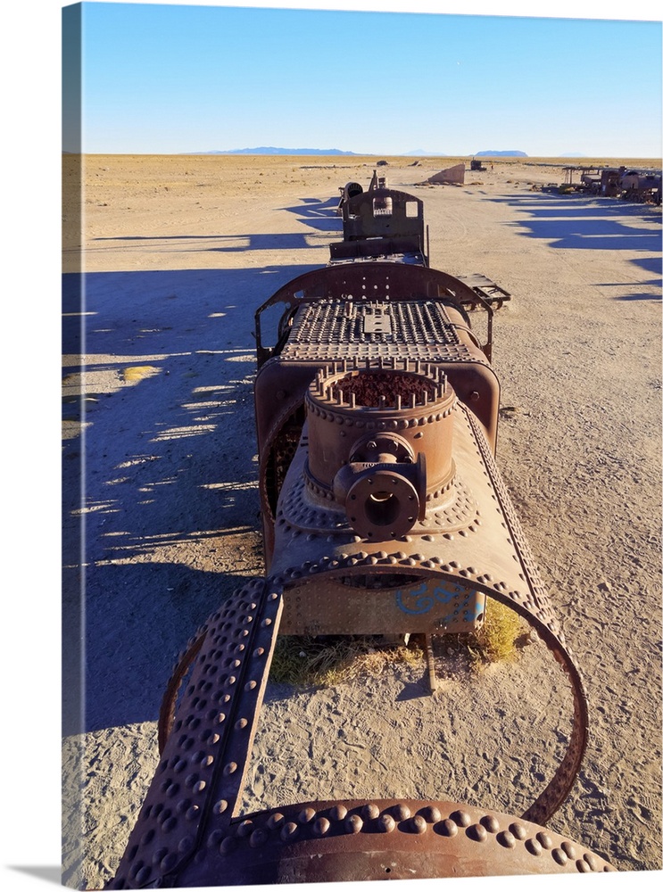 Bolivia, Potosi Department, Antonio Quijarro Province, Uyuni, View of the train cemetery.