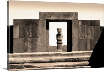 Bolivia, Tiahuanaco Ruins, Ponce Monolith Statue, Temple Gateway