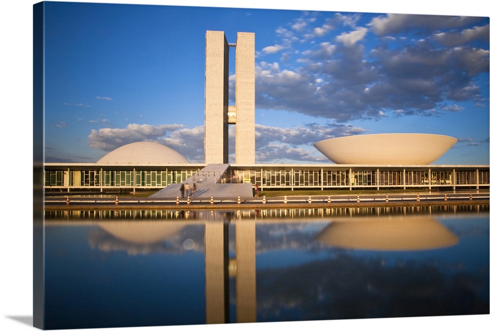 Brazil, Distrito Federal-Brasilia, Brasilia, National Congress of Brazil, designed by Oscar Niemeyer