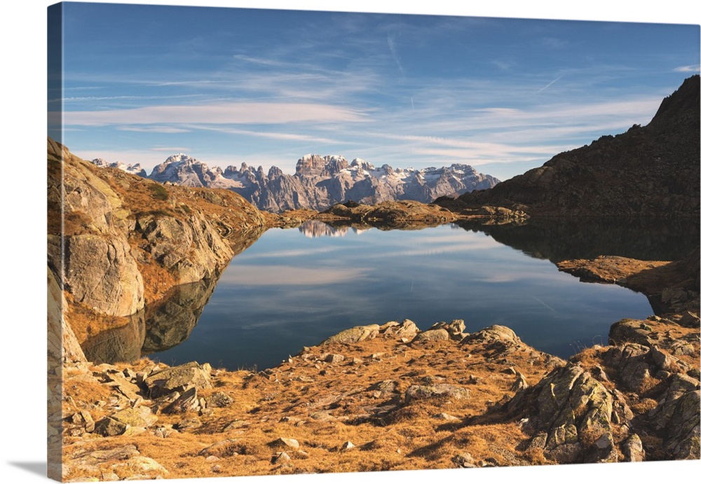 Brenta dolomites view from Lago Nero of Cornisello, Adamello Brenta natural park, Trento province, Trentino Alto Adige dis...