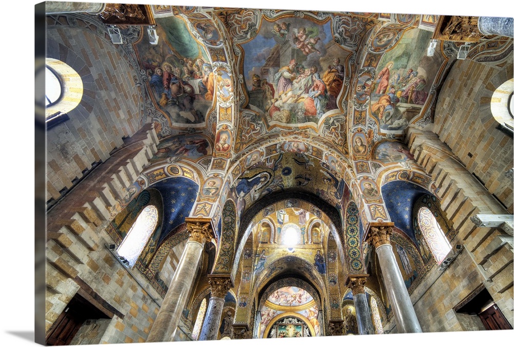 Byzantine mosaic of church Santa Maria dell Ammiraglio (Martorana), Palermo, Sicily, Italy
