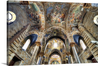 Byzantine mosaic of church Santa Maria dell Ammiraglio, Palermo, Sicily, Italy