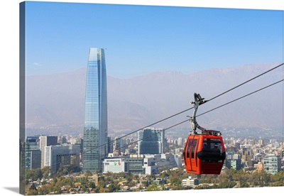 Cable Car With Gran Torre Santiago, Chile