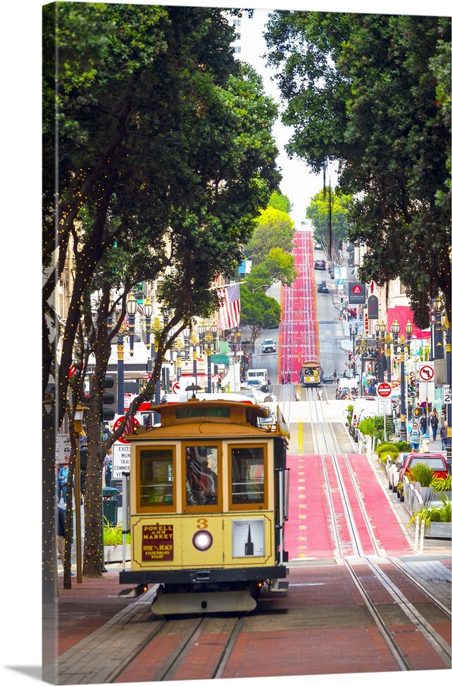 Cable Car/Tram In Downtown San Francisco, California, USA