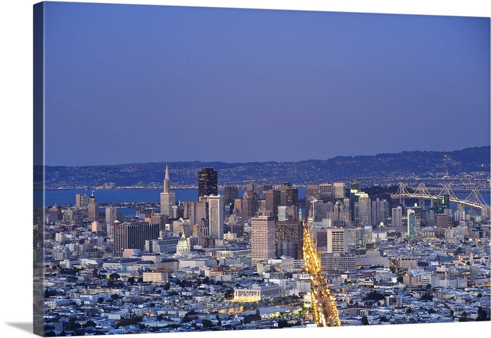 Usa, California, San Francisco, Skyline viewed from Twin Peaks
