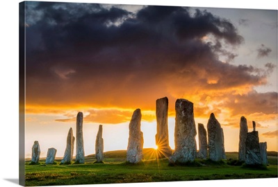 Callanish Standing Stones At Sunset, Isle Of Lewis, Outer Hebrides, Scotland