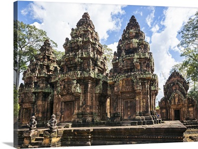 Cambodia, Banteay Srei is an exquisite 10th century ruins of a Hindu temple