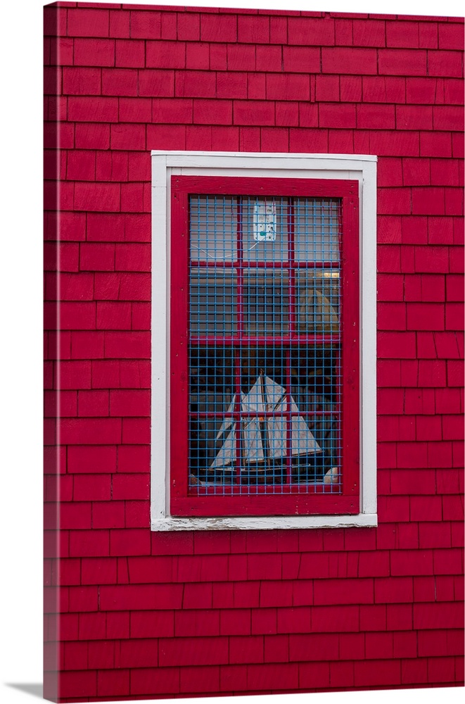 Canada, Nova Scotia, Lunenburg, Unesco World Heritage Fishing Village, Red House Detail.