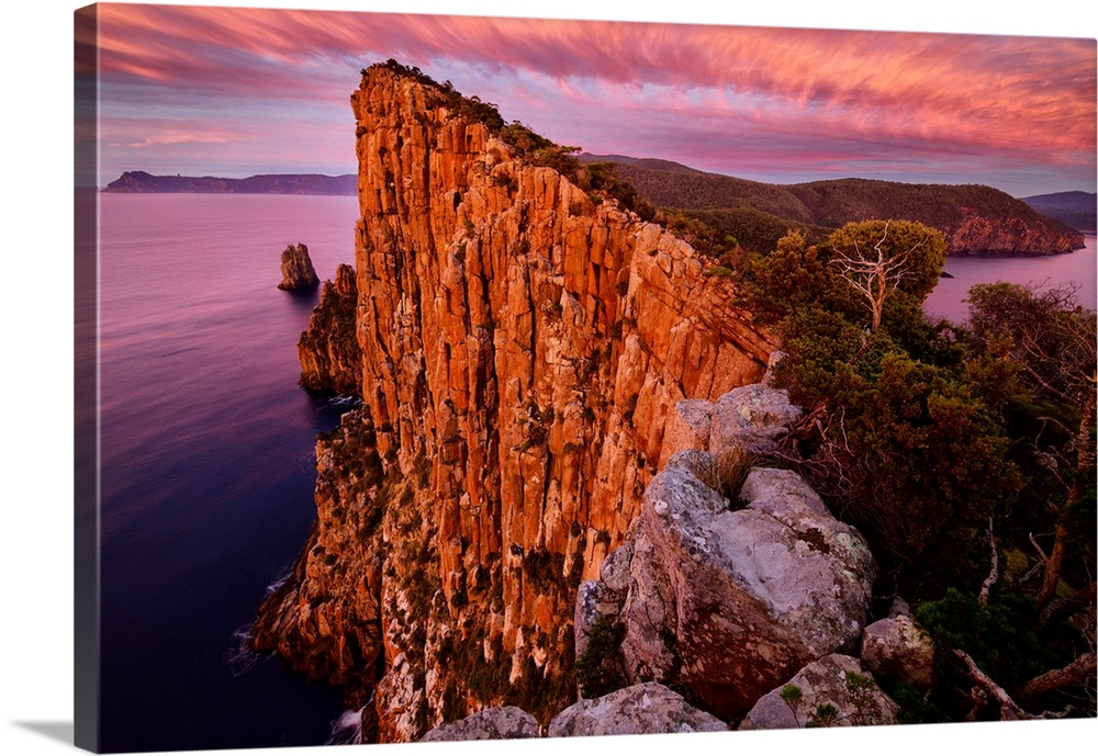 Australia, Tasmania, Tasman Peninsula, Tasman National Park, Cape Hauy, Seacliffs At Sunrise