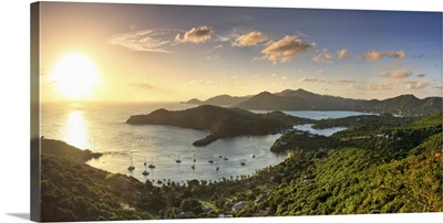 Caribbean, Antigua and Barbuda, English Harbour from Shirley's Heights