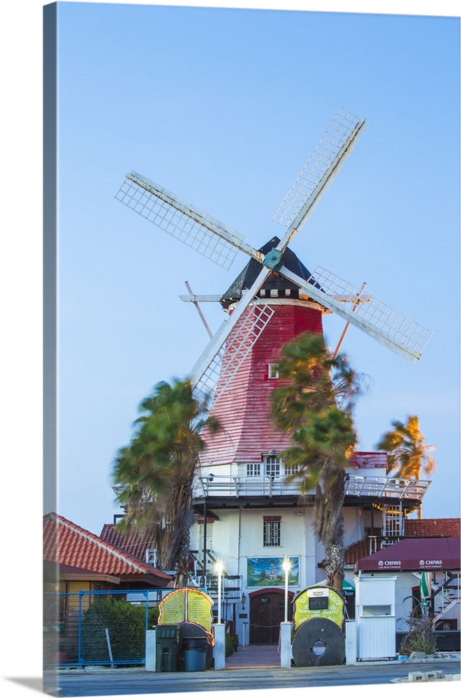 Caribbean, Netherland Antilles, Aruba, Old Dutch Windmill.