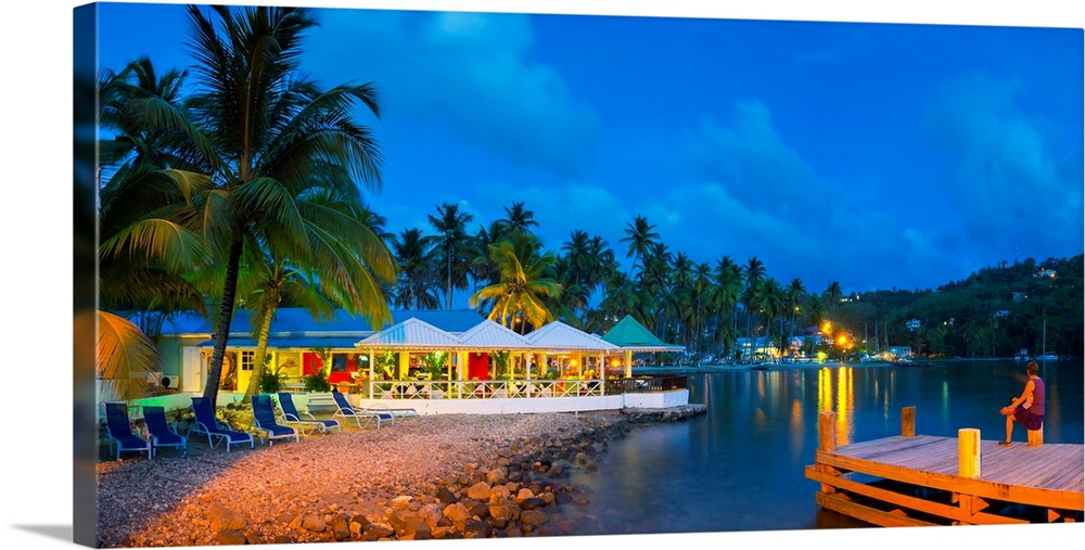 Caribbean, St Lucia, Marigot, Marigot Bay, Marigot Bay Beach Club Hotel, Doolittle's Restaurant