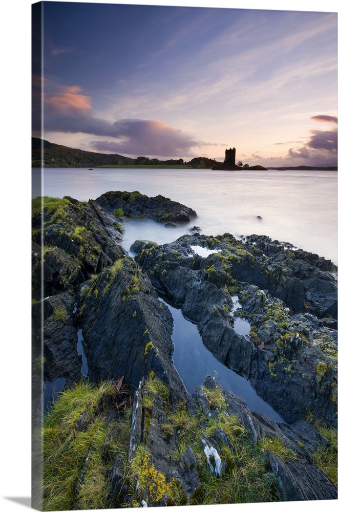 Castle Stalker, from the shores of Loch Linne near Port Appin, Scottish Highlands, Scotland