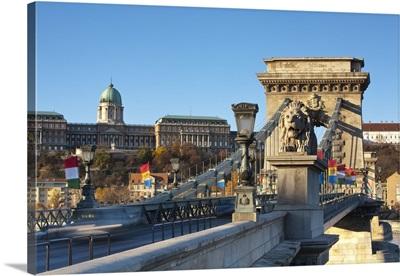 Chain Bridge and Royal Palace on Castle Hill, Budapest, Hungary