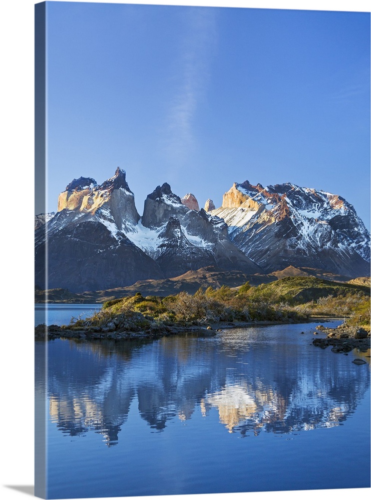 Chile, Torres del Paine, Magallanes Province, Torres del Paine National Park and Paine massif.