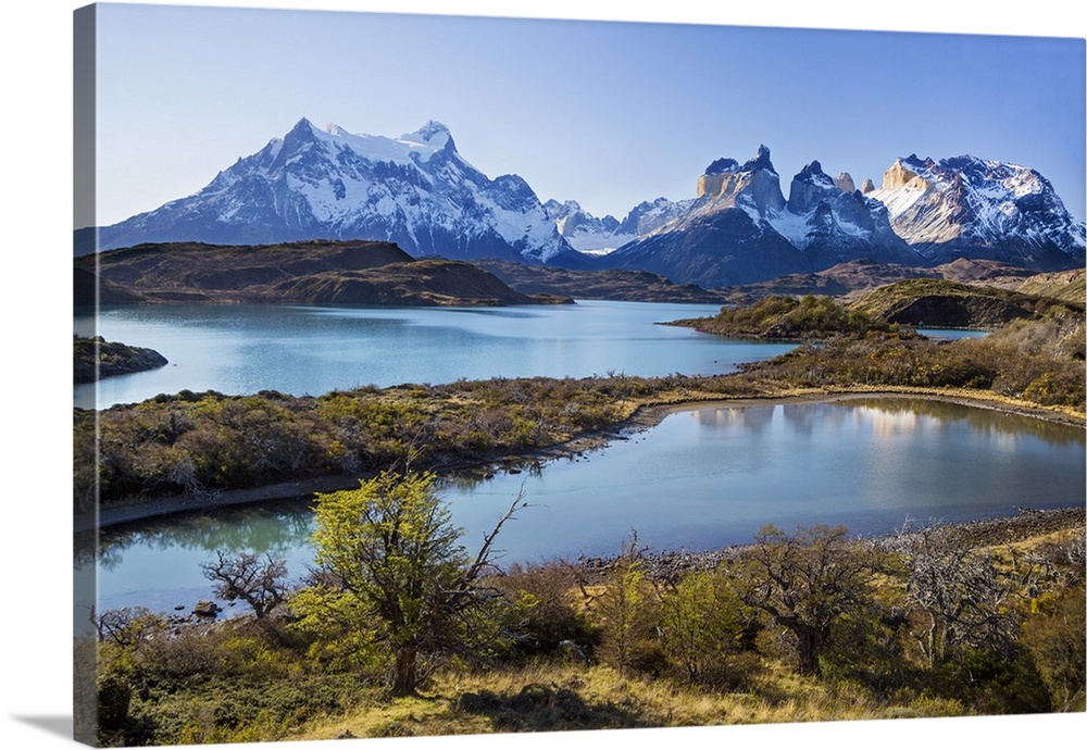 Chile, Torres del Paine, Magallanes Province, Torres del Paine National Park and Paine massif.