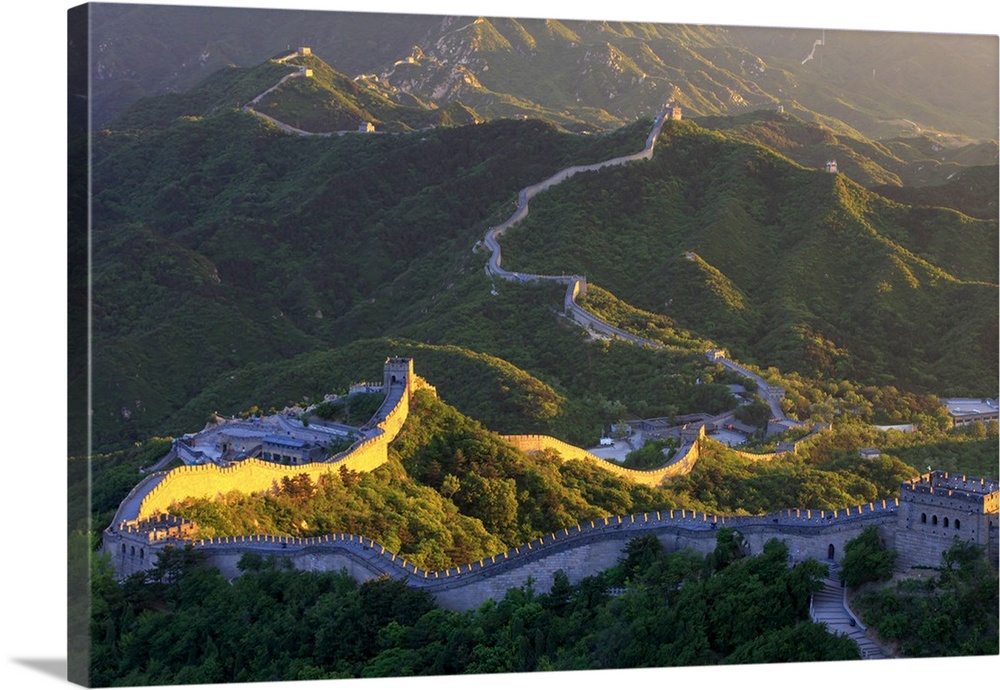 China, Beijing, Great wall of Badaling, sunset on the great wall.