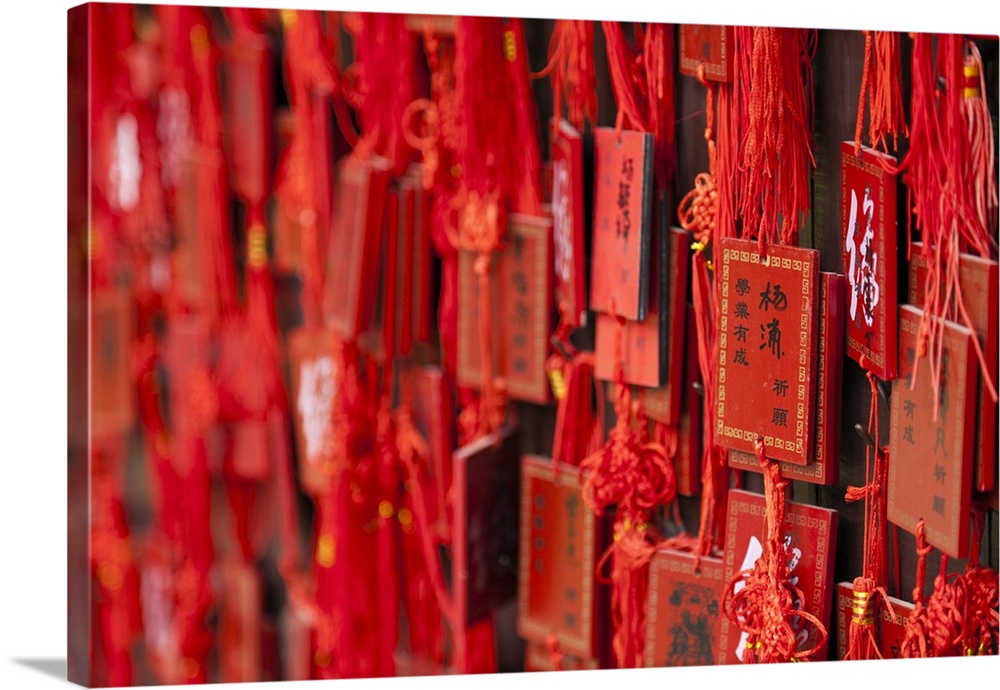 China, Yunnan, Jianshui. Lucky prayer tokens at the Confucian Temple at Jianshui.