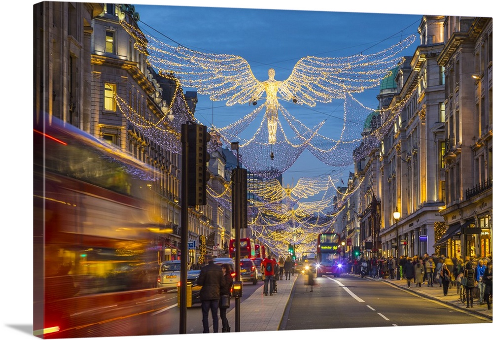 Christmas decorations on Regents Street, London, England.