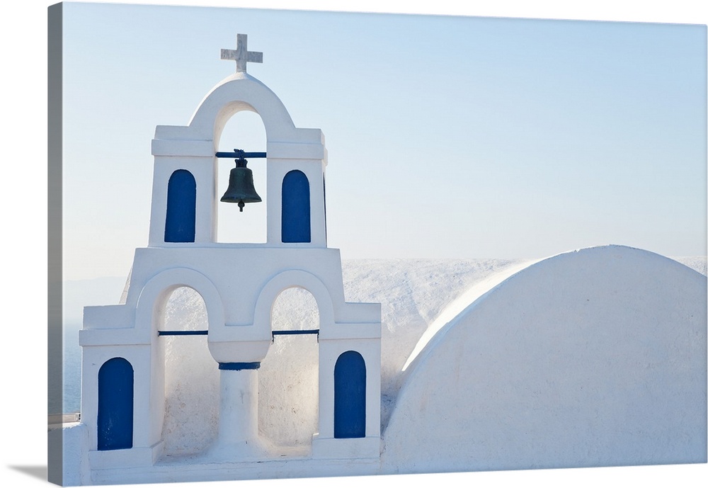 Church tower, Oia (La), Santorini (Thira), Cyclades Islands, Aegean Sea, Greece, Europe