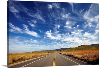 Cirrus Clouds Over Road, Antelope Valley, California, USA