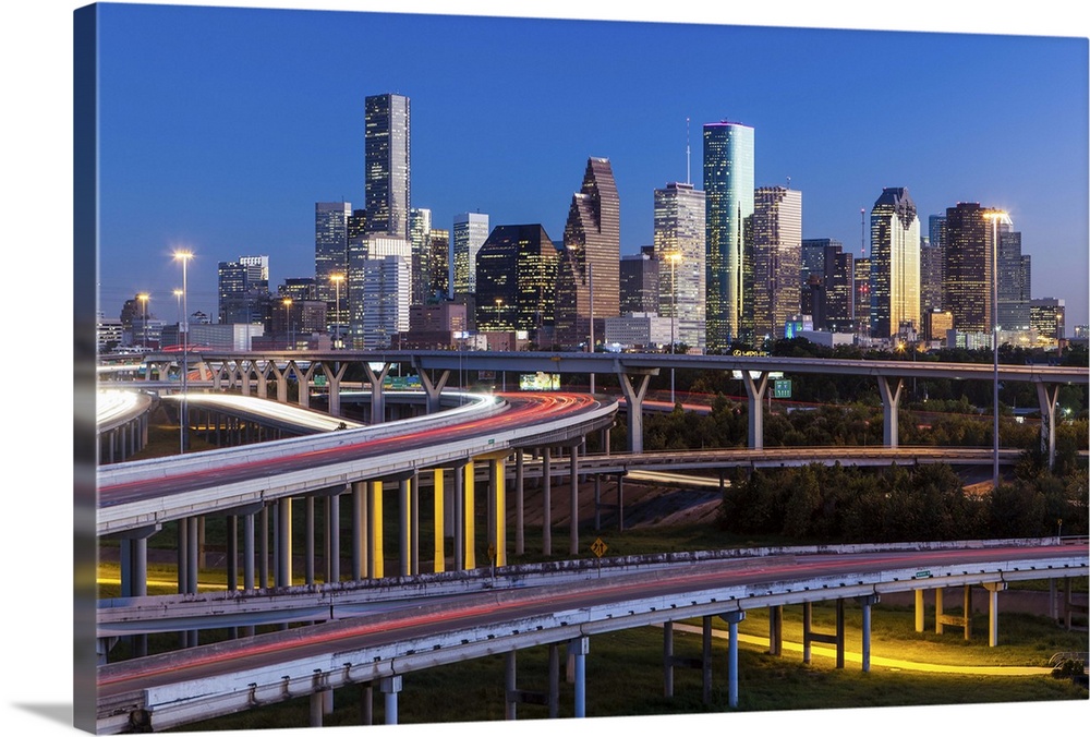 City skyline and Interstate, Houston, Texas, United States of America