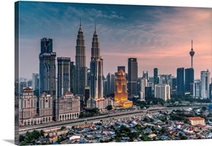 City Skyline At Sunset, Kuala Lumpur, Malaysia image thumbnail