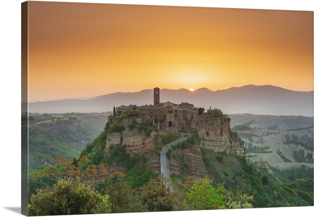 Civita Di Bagnoregio Perched On The Top Of A Hill Near Orvieto, Tuscany, Italy