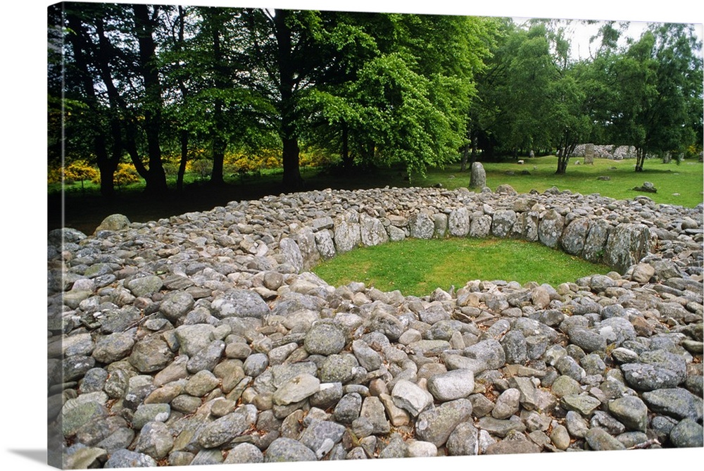 Clava Cairns, Culloden, Ross and Cromarty, Scotland. These mounds of stone surrounded by stone rings probably date from ca...