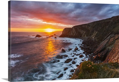 Colorful Landscape Colors of Heaven Sunset Sea | Large Metal Wall Art Print | Great Big Canvas