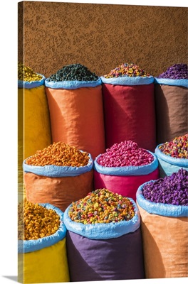 Colorful spices for sale in spice market, Medina (old town)