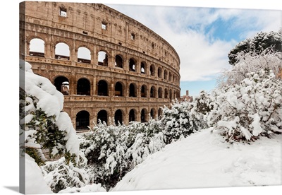 Colosseum After The Great Snowfall Of Rome In 2018 Europe, Italy, Lazio, Rome