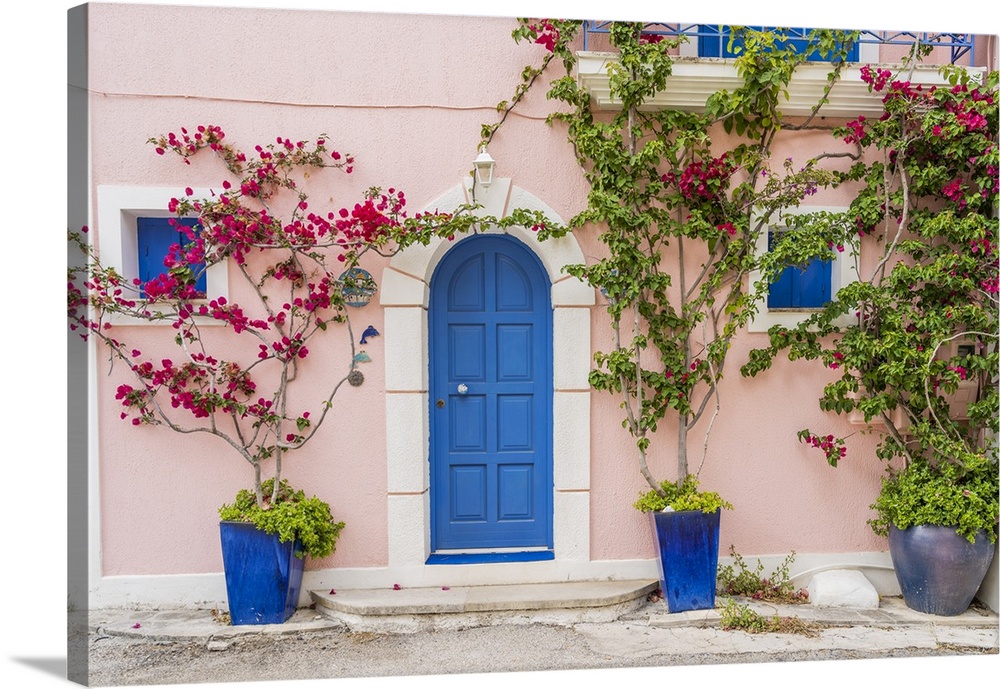 Colourful facade, Assos, Kefalonia, Ionian Islands, Greek Islands, Greece