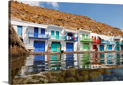 Colourful Houses In The Small Village Of Klima On The Island Of Milos, Cyclades, Greece